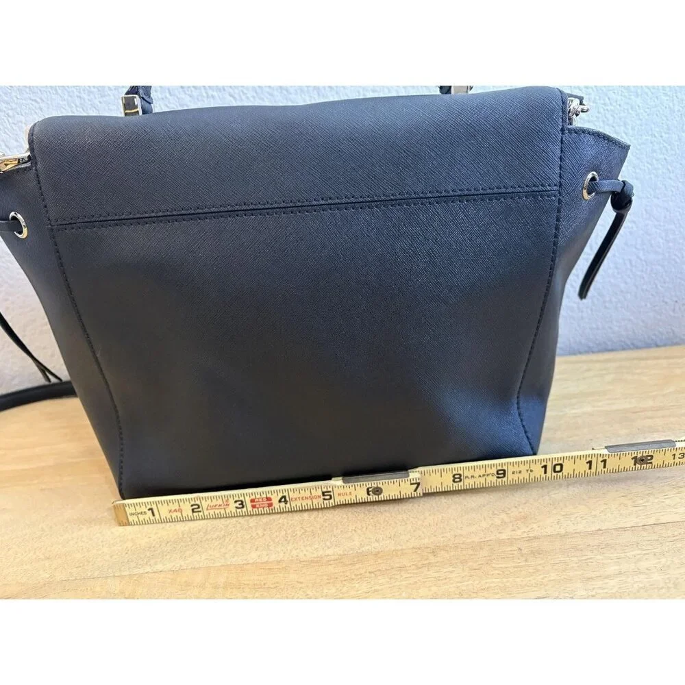 Kate Spade New York Satchel Bag Womens Black Leather Crossbody Purse Handbag